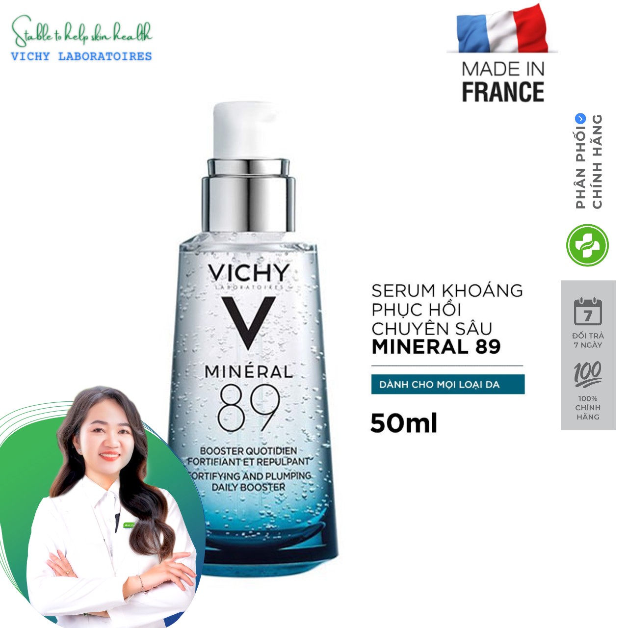 Serum dưỡng chất khoáng cô đặc vichy mineral 89 50ml