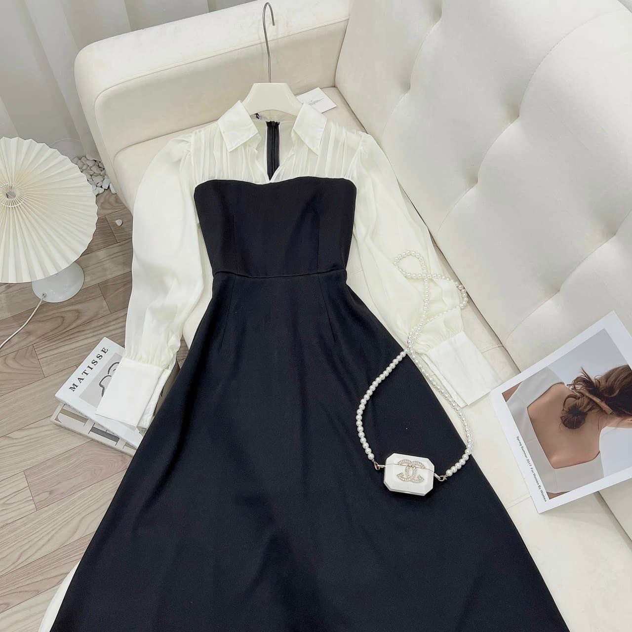 Đầm maxi - chất cotton lạnh phối voan tơ - thiết kế kiểu dáng sang trọng