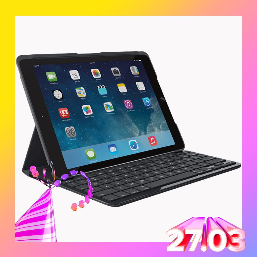 Bàn Phím iPad 5th 2017 Kiêm Bao Da Hiệu Logitech Canvas