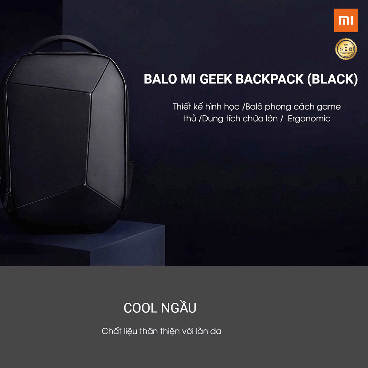 Balo Xiaomi Geek Backpack (Đen) - Hàng chính hãng