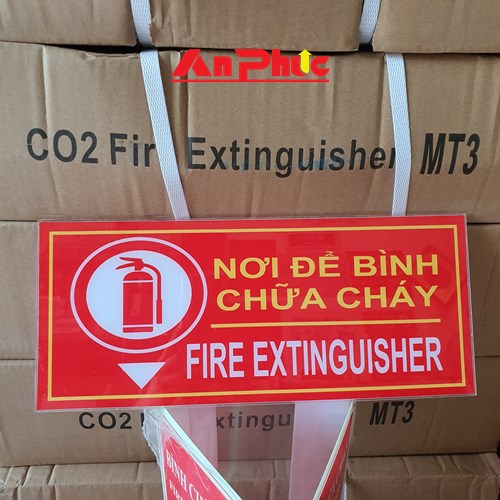 Bảng nơi để bình chữa cháy bằng mica