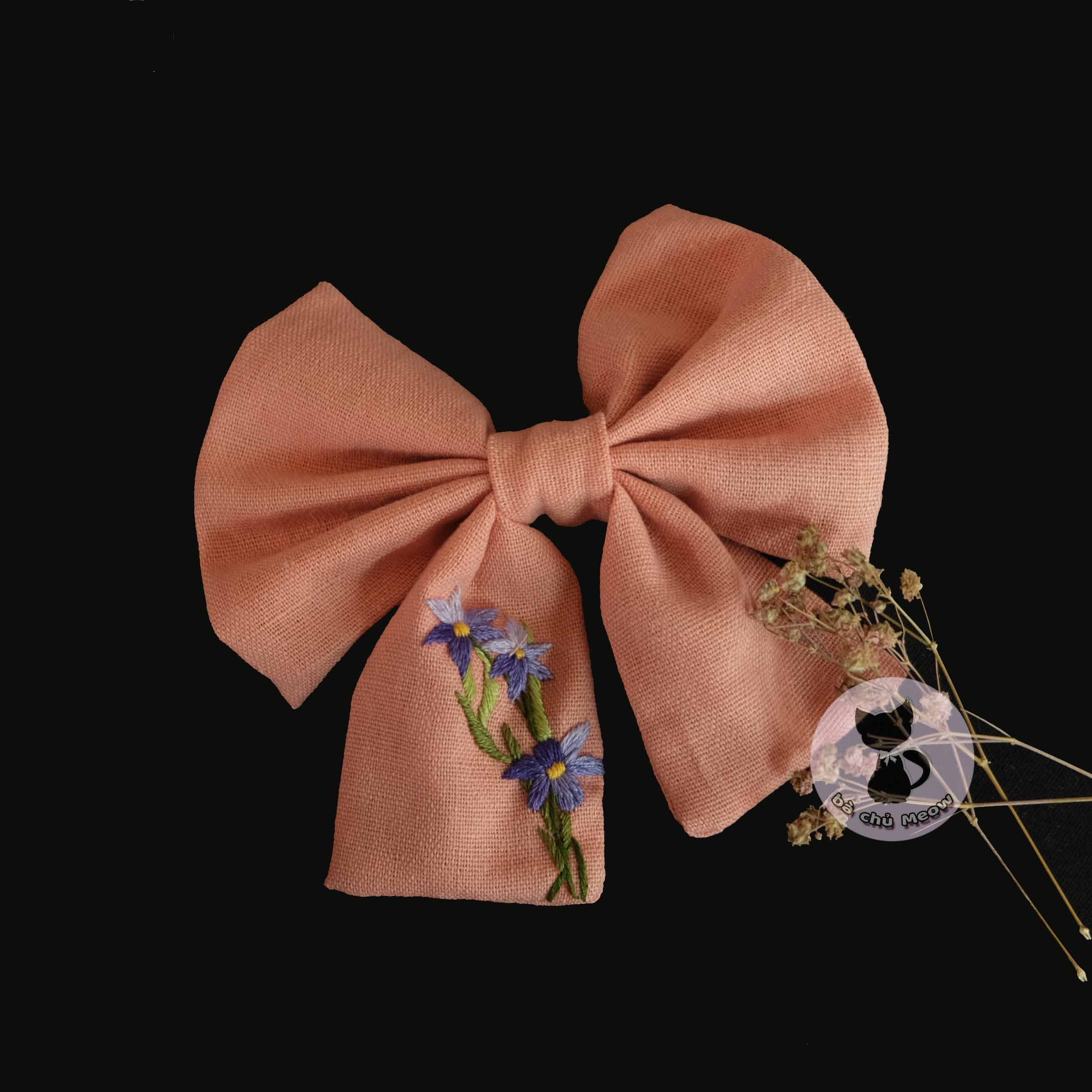 Đồ Cột Tóc Hoa - Dây Cột Tóc Thêu Tay - Scrunchies Thắt Nơ P2