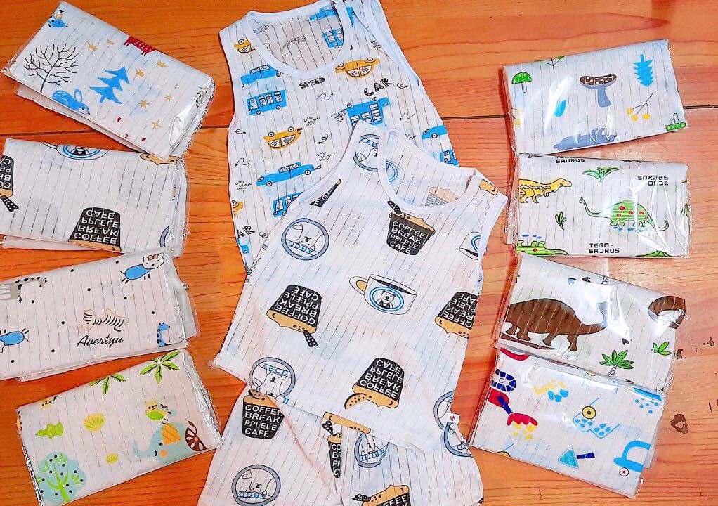 5 bộ ba lỗ cotton giấy cho bé [LOẠI 1] FREESHIP