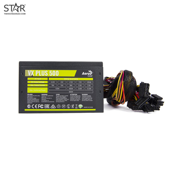 NGUỒN AEROCOOL VX PLUS 500W CÔNG SUẤT THỰC