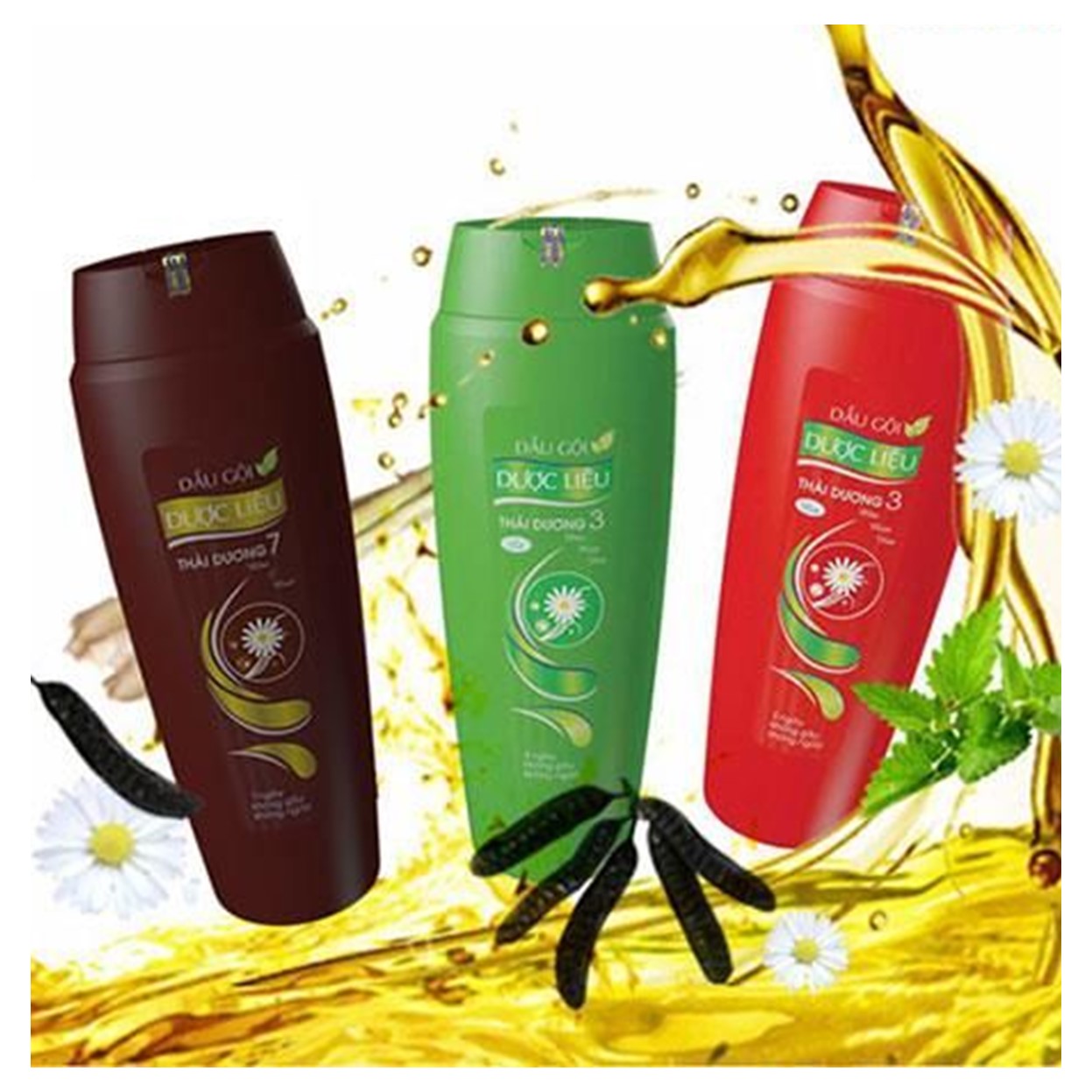 Dầu gội dược liệu Thái Dương 3 (Hương Hoa) 200ml - Đỏ