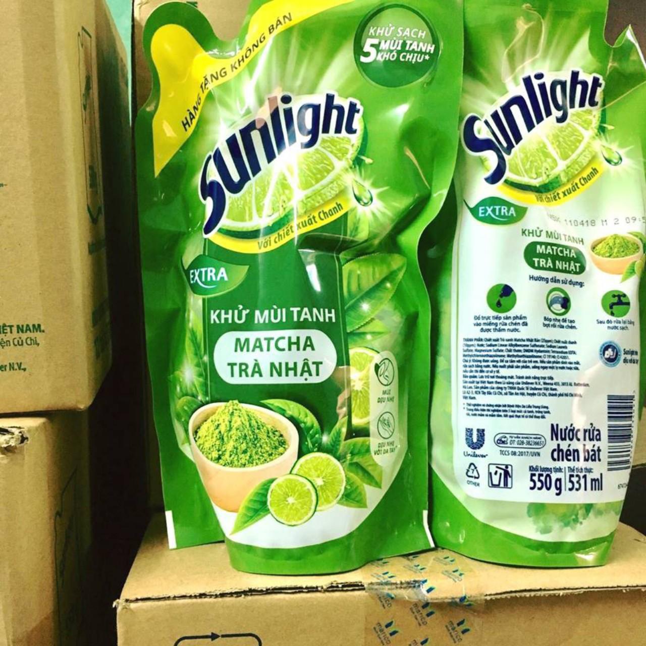 Nước rửa chén Sunligt Macha trà xanh 550g
