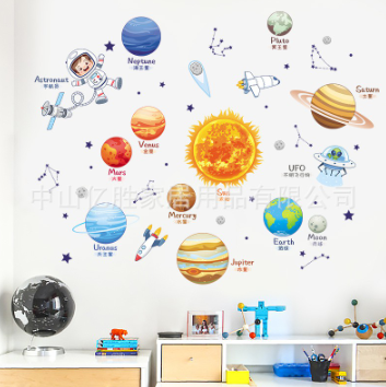 Decal trang trí dán tường cùng Bé khám phá hành tinh TS64