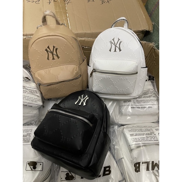 Balo nữ - Balo Mini MLB Diamond Đen Trắng Hàng Trung Cao Cấp