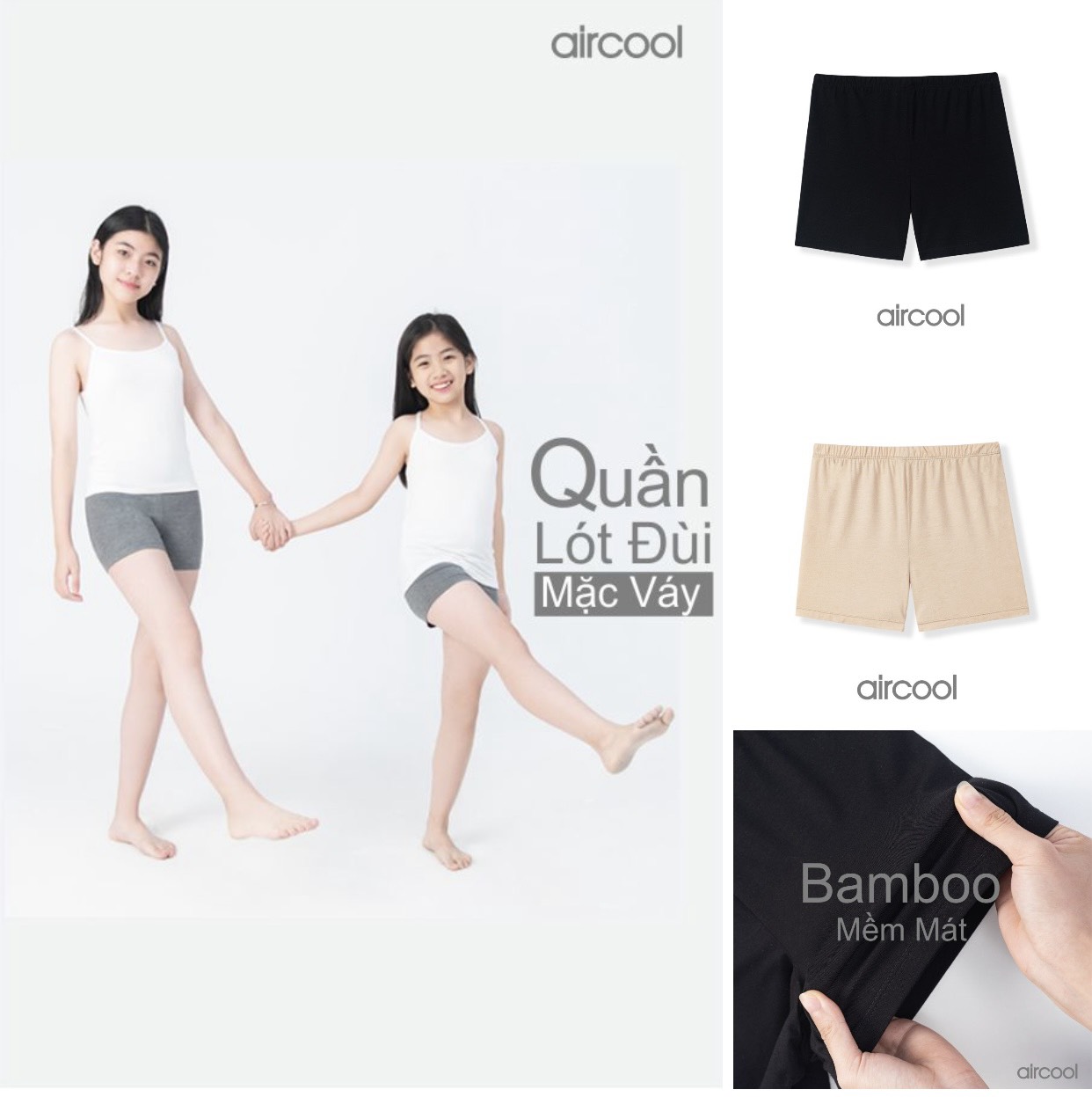 Quần đùi mặc váy bé gái Aircool Bamboo