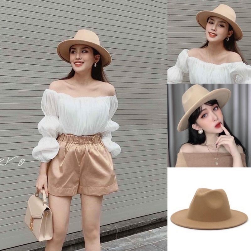 Mũ phớt dạ panama phong cách vintage