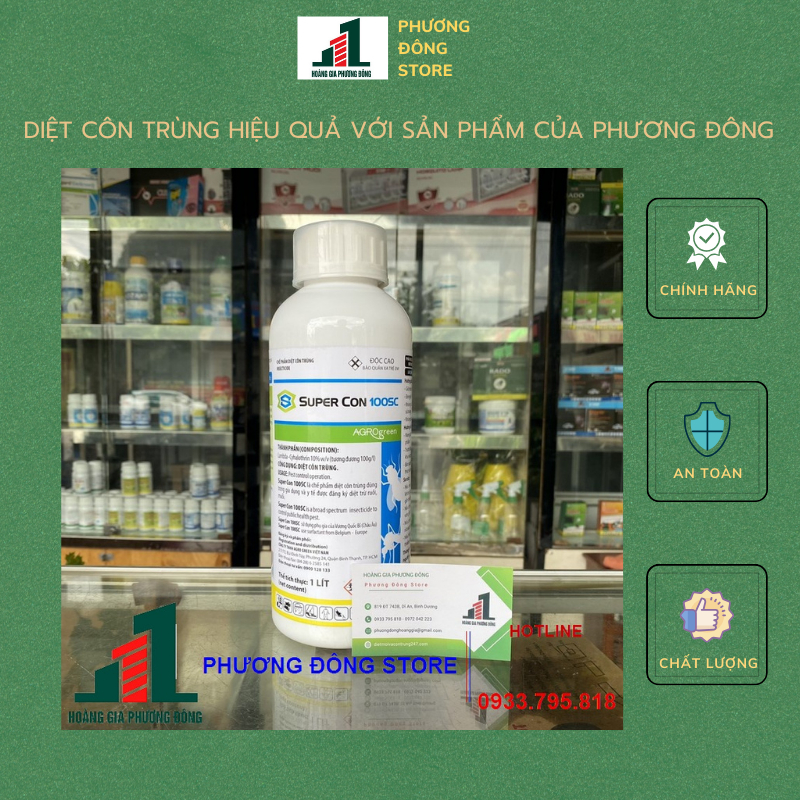 Thuốc diệt muỗi và côn trùng Super con 10SC (Chai 1 lít)