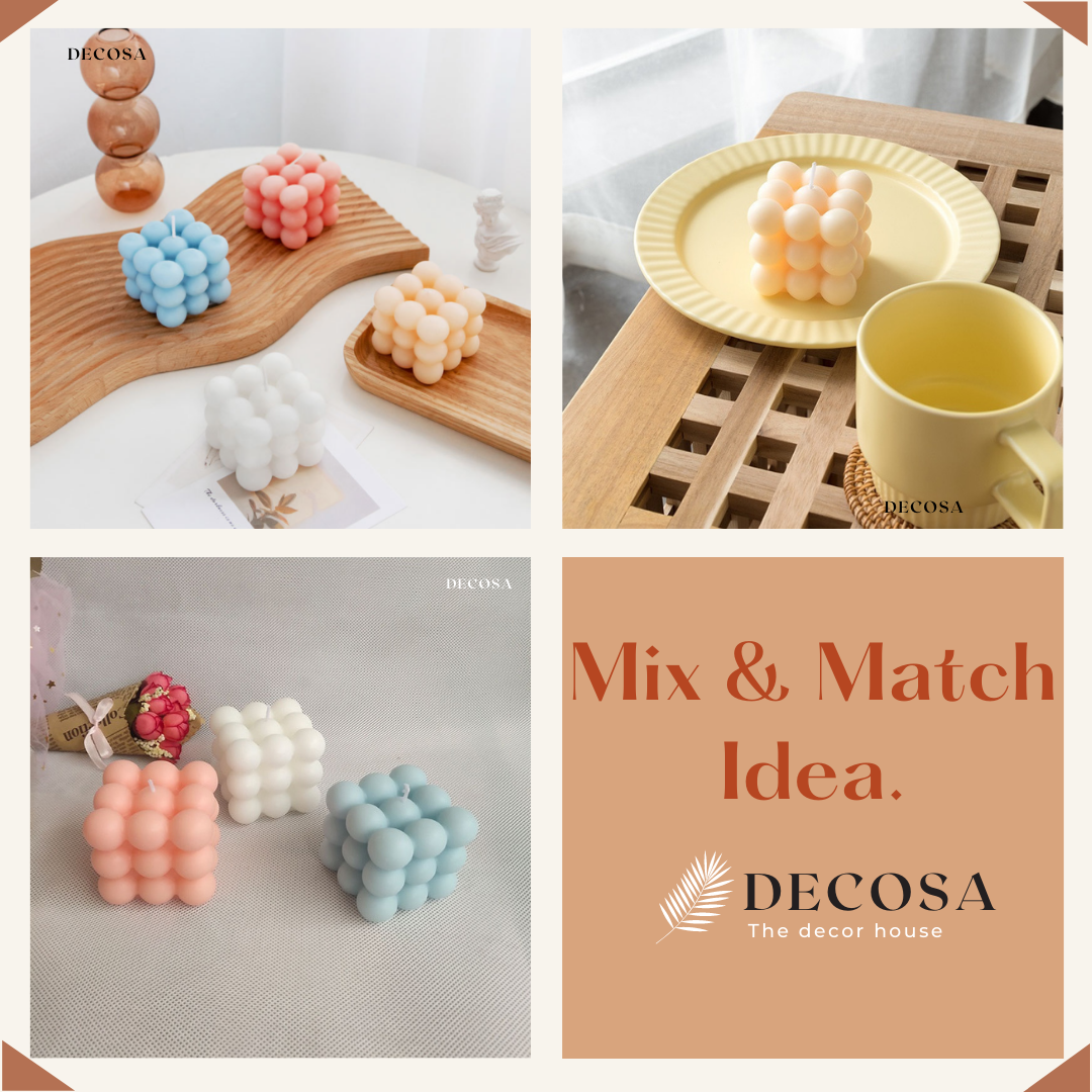 Nến thơm hình rubik trang trí nhà cửa DECOSA