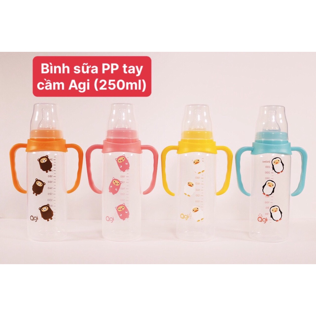 Bình sữa PP Agi có tay cầm
