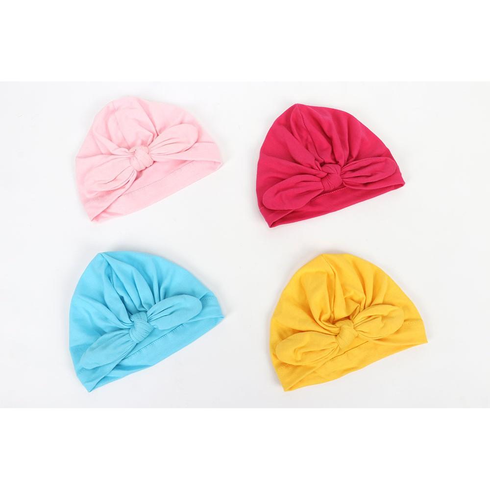 [HCM]Nón mũ turban thắt nơ cho bé từ 0 đến 2 tuổi