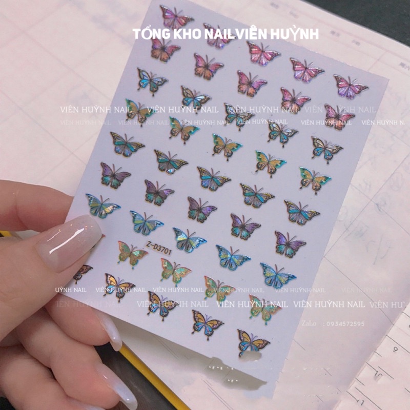 Sticker dán móng nail 5D hình bướm