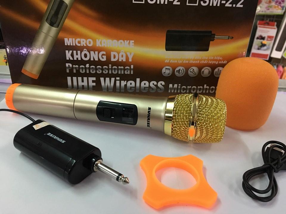 BỘ MICRO KARAOKE KHÔNG DÂY SUNRISE CHÍNH HÃNG (1 MIC)
