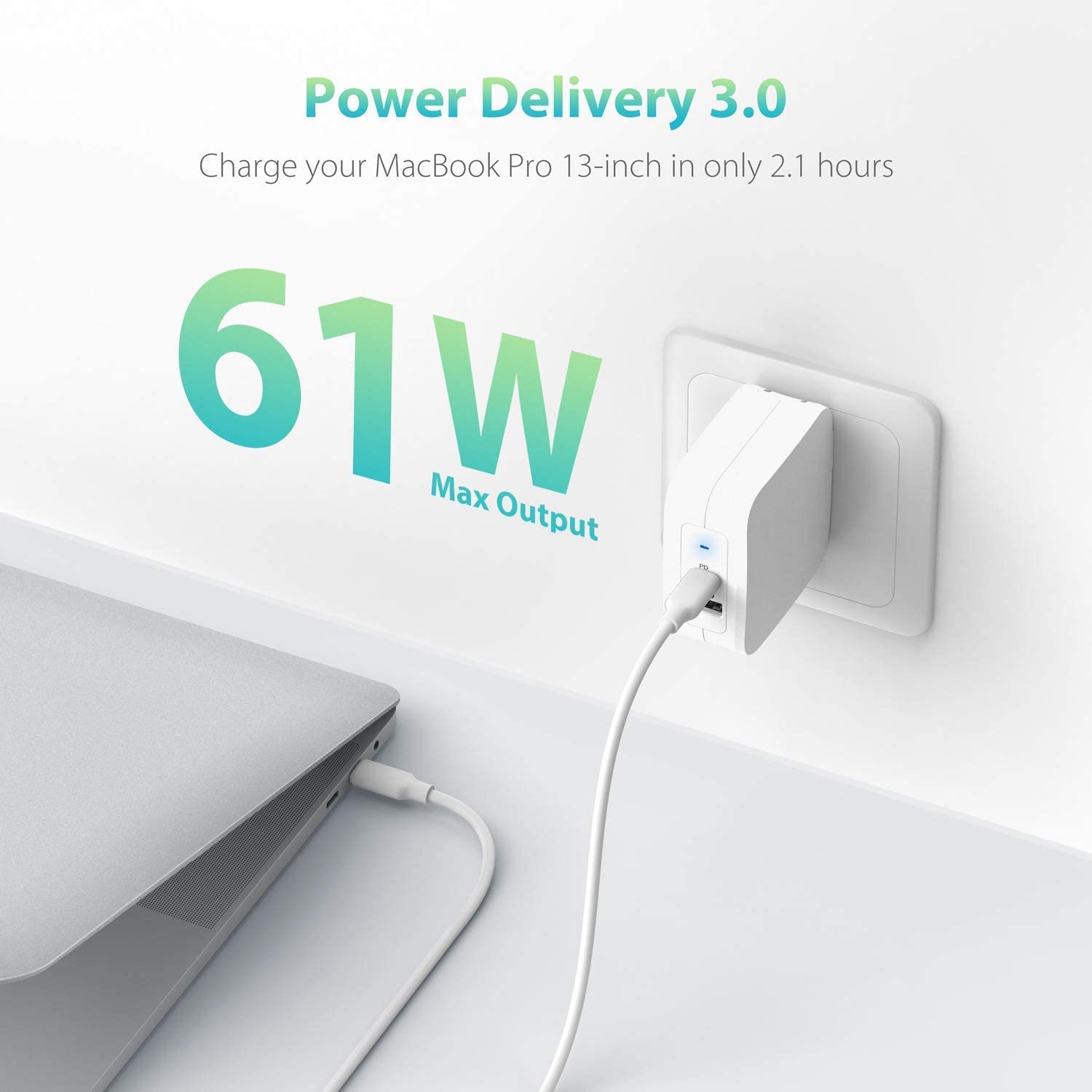 Củ sạc nhanh RAVPower 2 cổng - 61W PD RP-PC105