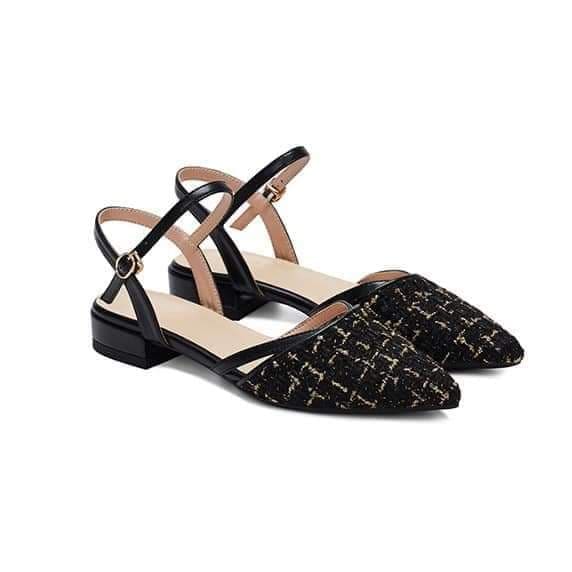 Sandal nữ đế bệt bít mũi - sandal nữ chất liệu da mềm - sandal bít mũi