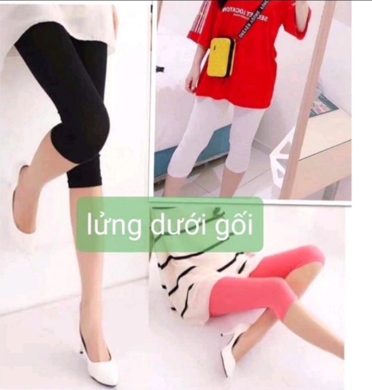 (40-72kg) Quần legging nữ lửng dưới gối thun thái RAINBOW (legging nữ lửng qua gối)