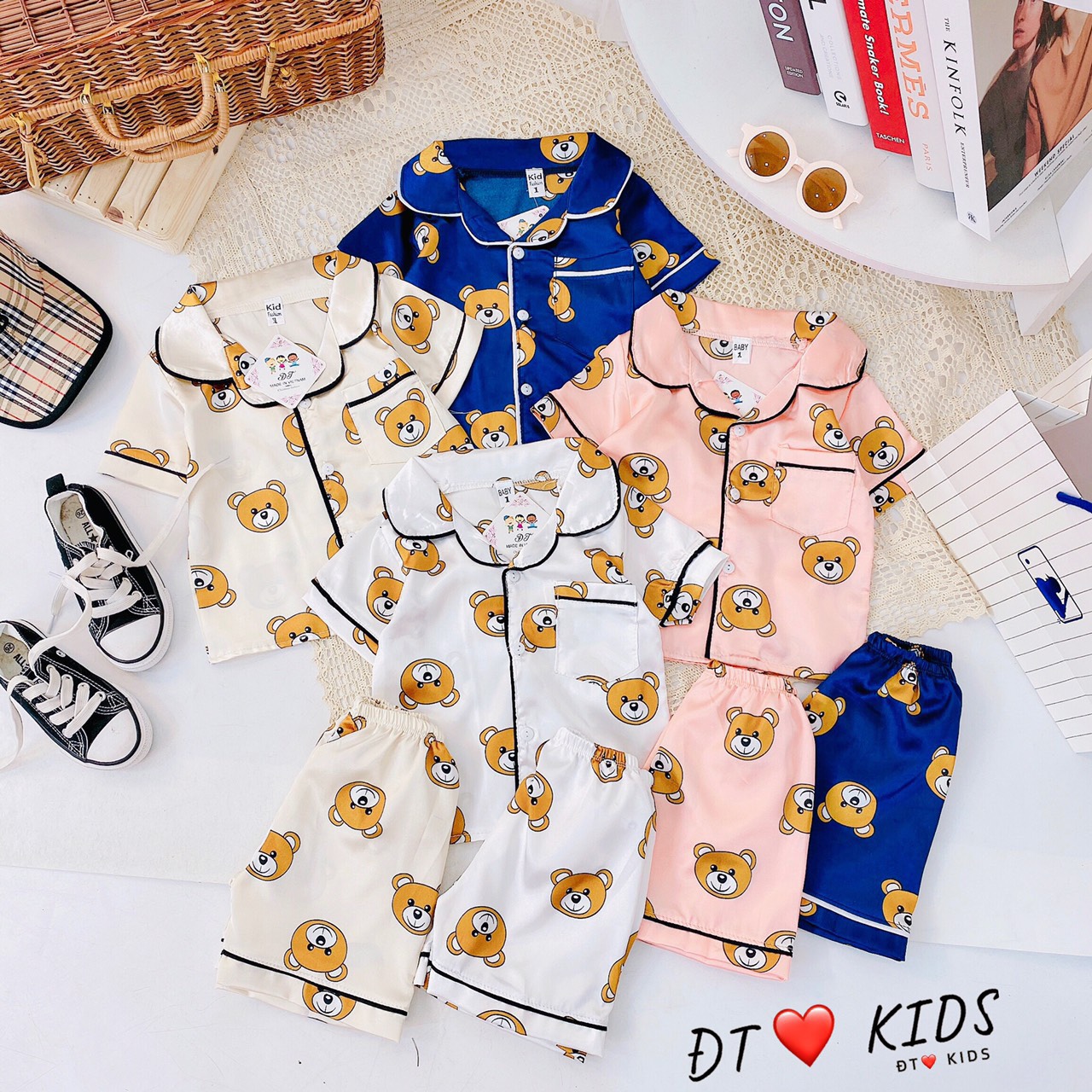 Bộ PIJAMA LỤA LOẠI 1, IN 3D CHO BÉ TRAI BÉ GÁI