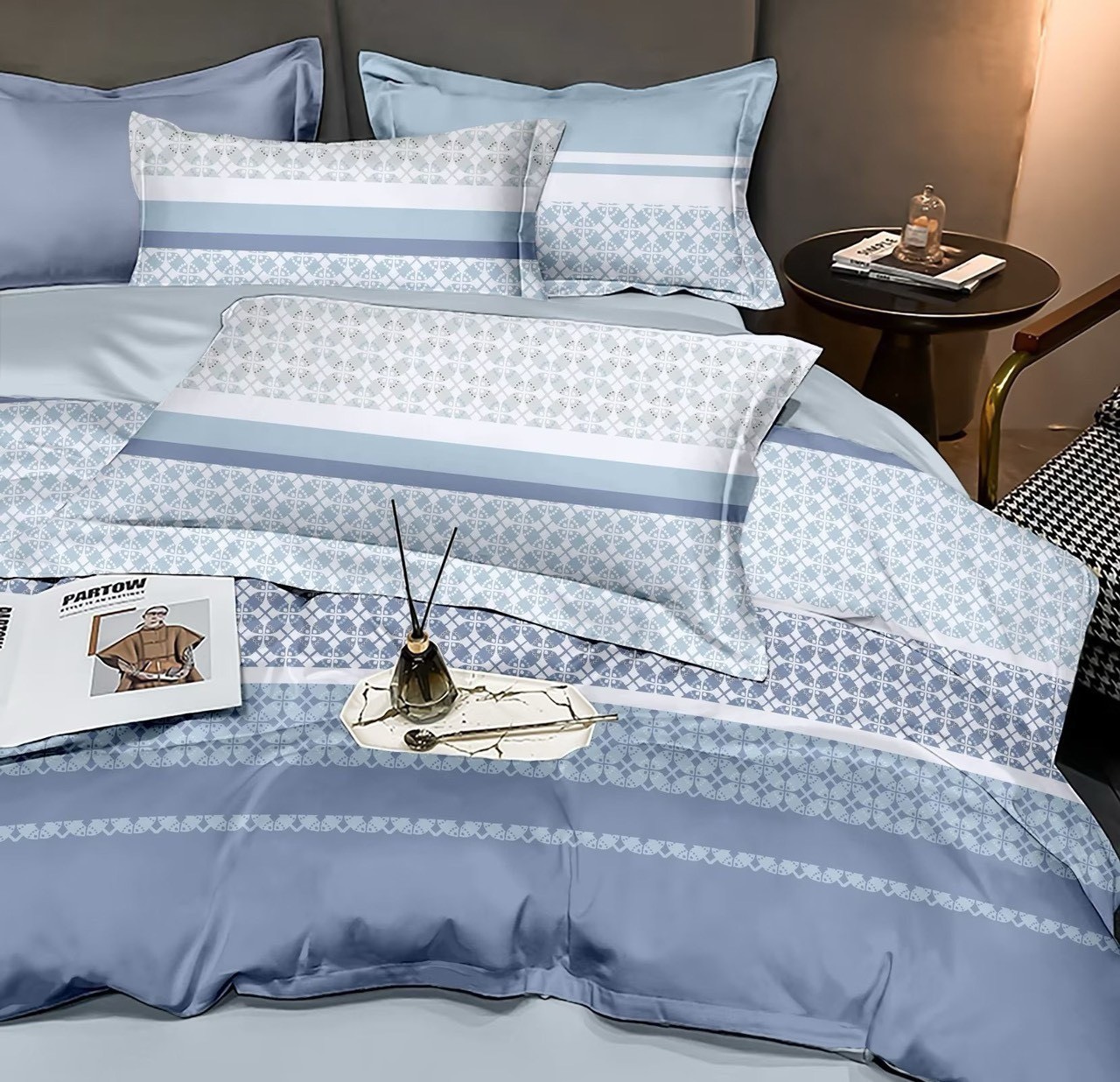 [HCM]Bộ drap  mền tencel hàn quốc 5 món ( 1 drap + 1 chăn chần bông + 3 áo gối) đủ size