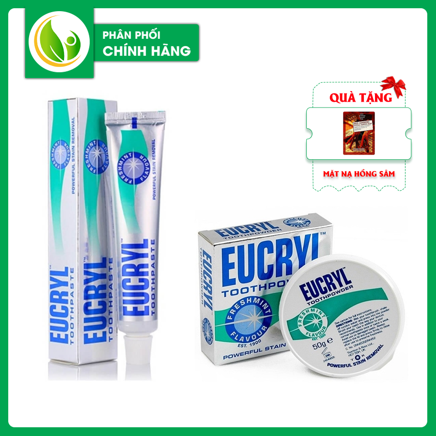 Combo Trắng Răng và Bột Làm Trắng Răng Eucryl Anh Quốc
