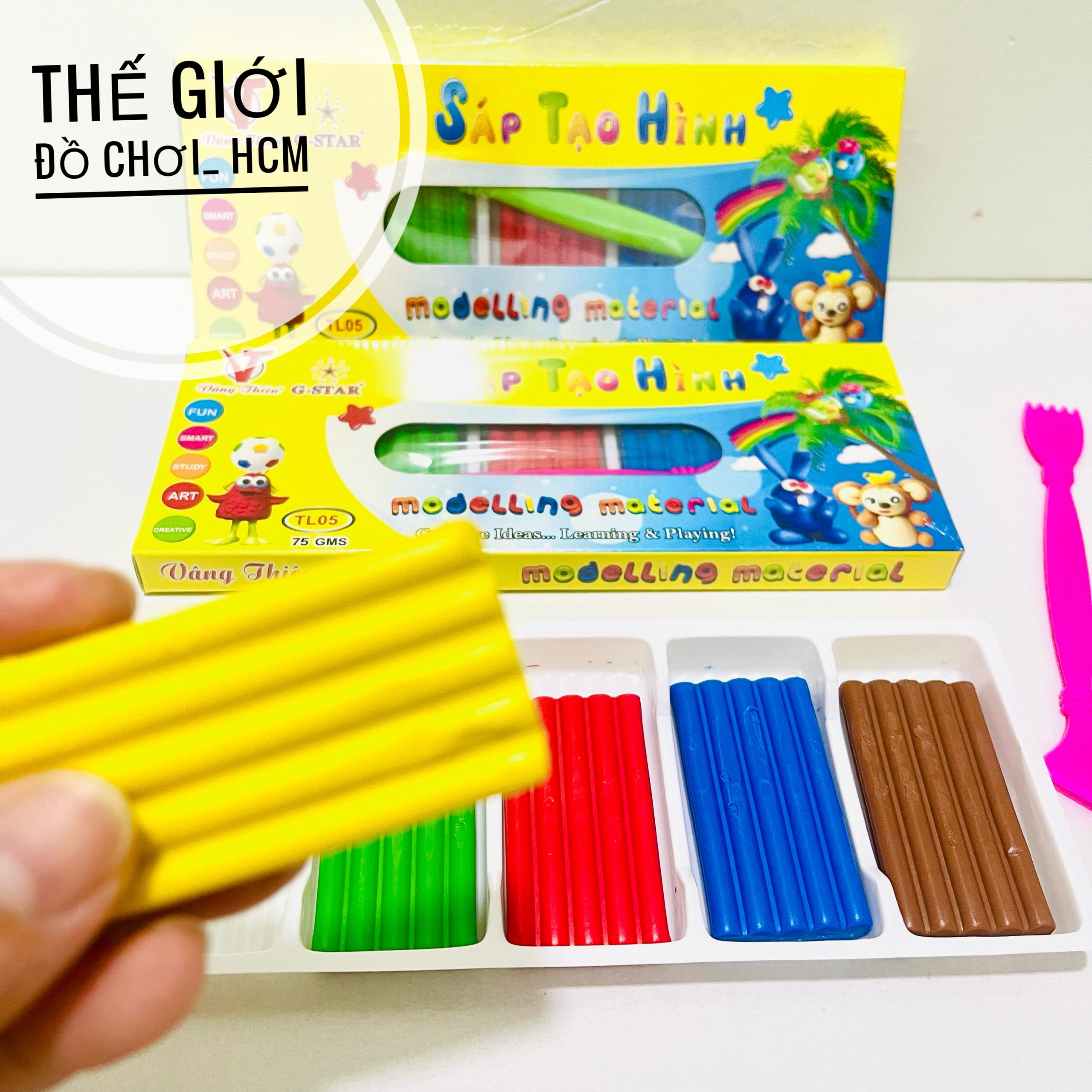 Đất nặn, hộp đồ chơi đất sét G-Star , 5 màu (D-05), (1 hộp)
