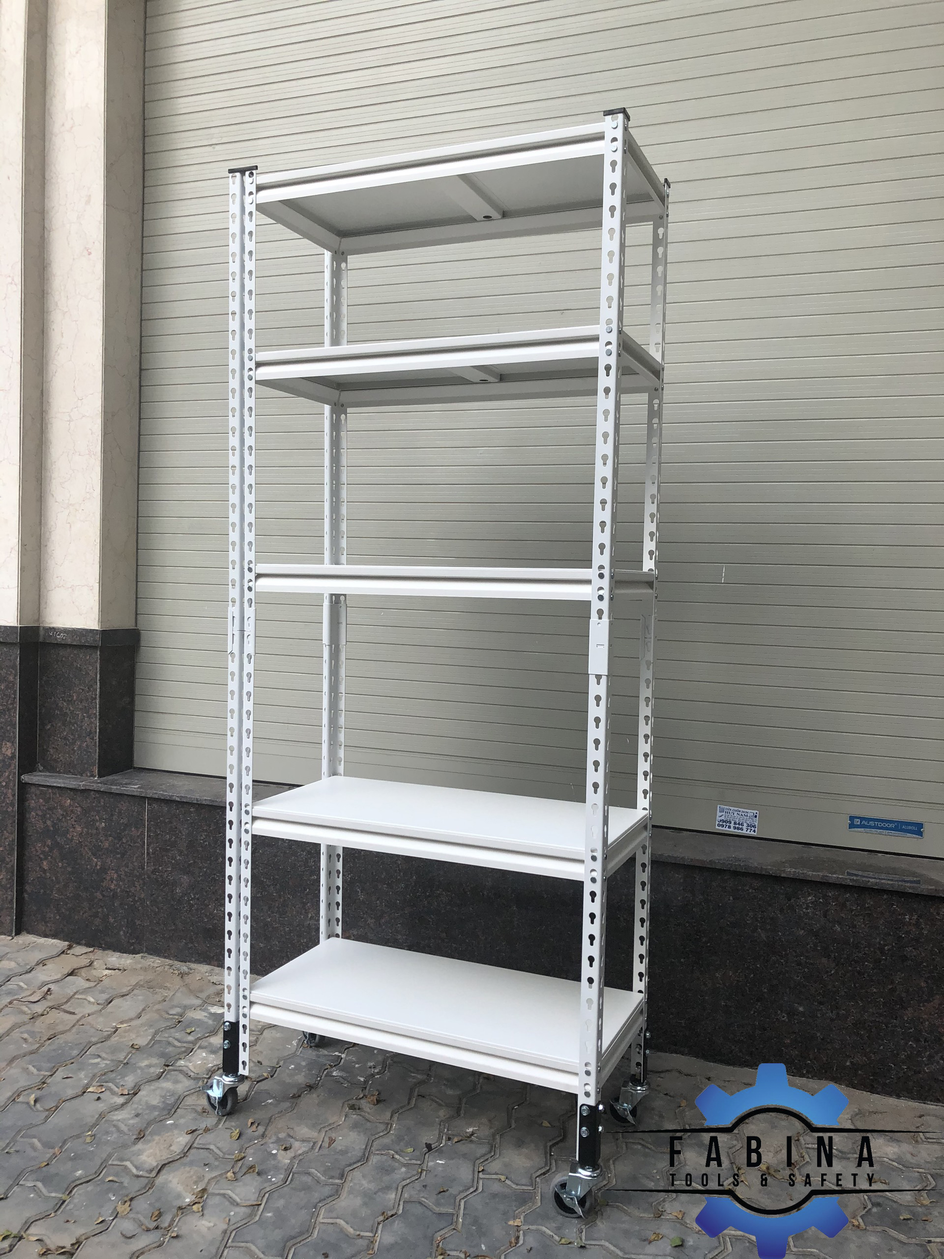 Kệ đa năng có bánh xe 5 tầng màu trắng CSPS 76cm