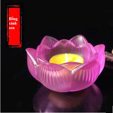 Chân đế HOA SEN lưu ly dày 7 màu (có đế sen). thờ cúng
