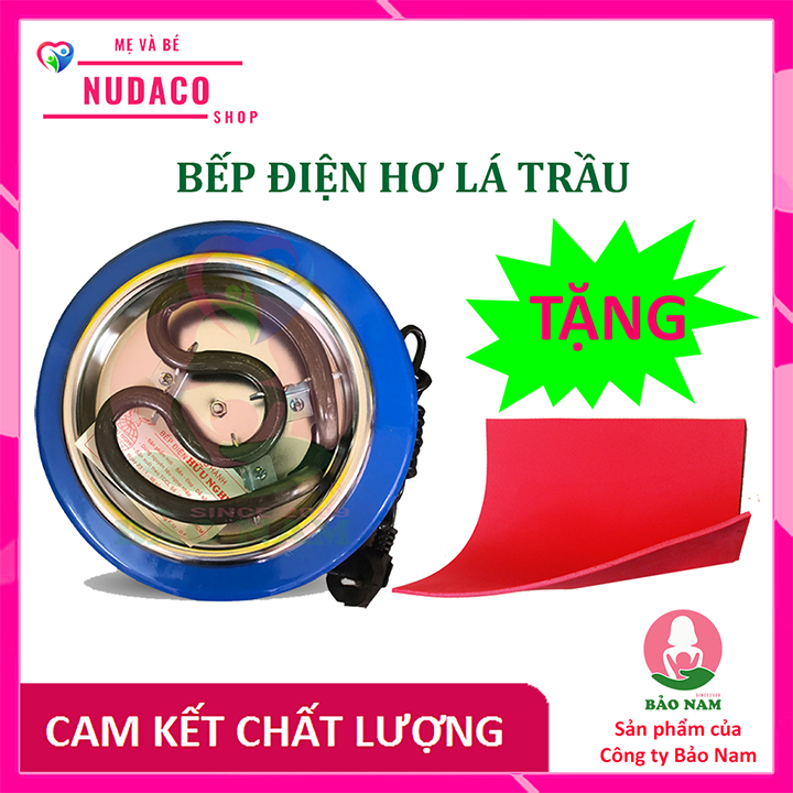 BẾP ĐIỆN HƠ LÁ TRẦU CHO BÉ TẶNG TẤM LÓT CÁCH NHIỆT NUDACO