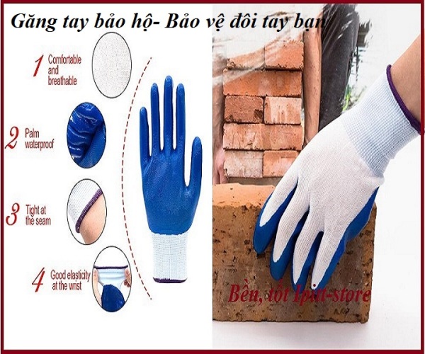 2 bịch (24 đôi)  găng tay bảo hộ phủ bàn sơn PU dành cho xây dựng, cơ khí, free size