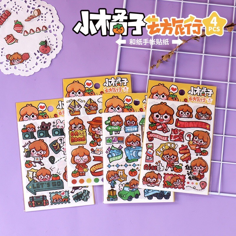 Set 4 Tấm Sticker, Hình Dán Hình Em Bé Siêu Dễ Thương