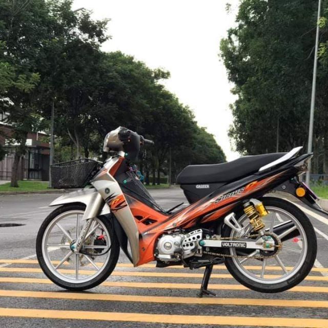 Dàn áo xe sirius phối màu Cam Bạc Đen sơn hấp cao cấp