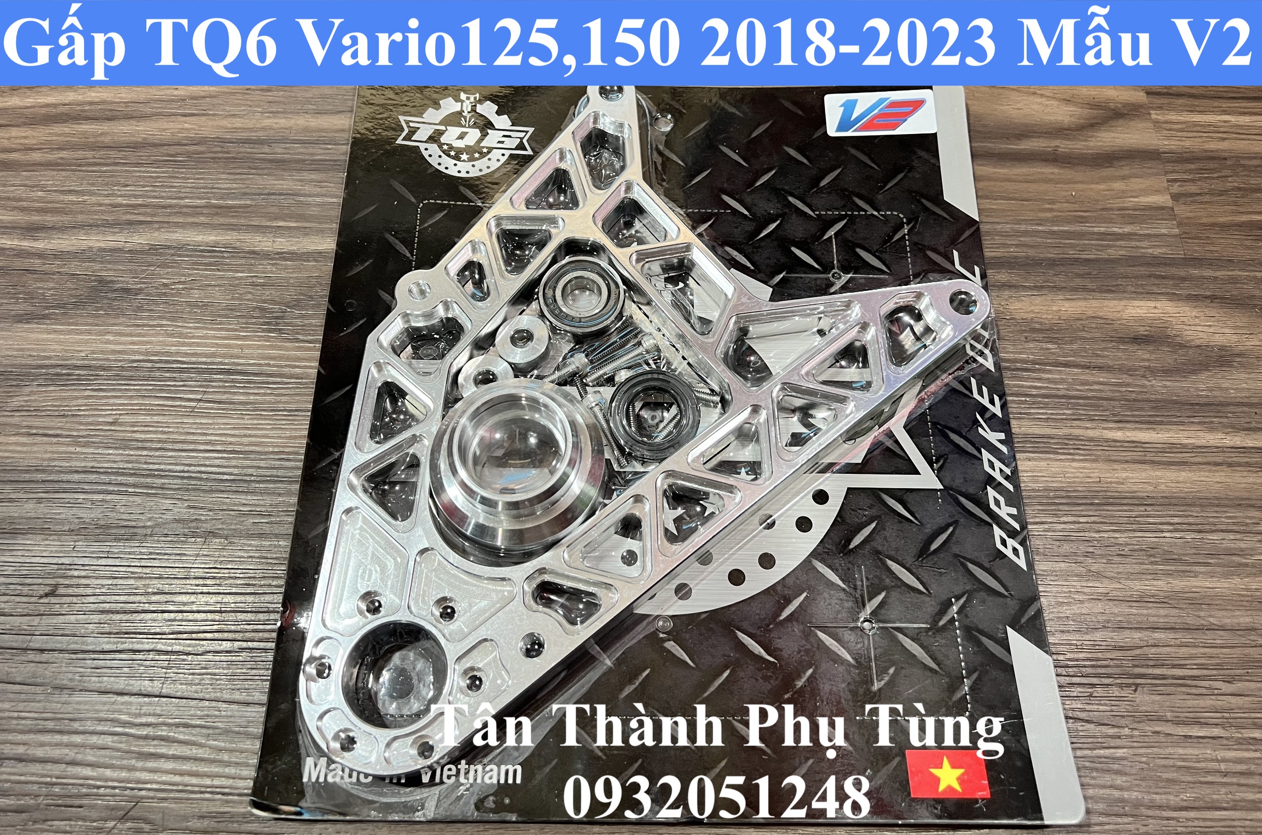 Gấp nhôm cnc tq6 vario 125,150 2018-2023 mẫu v2