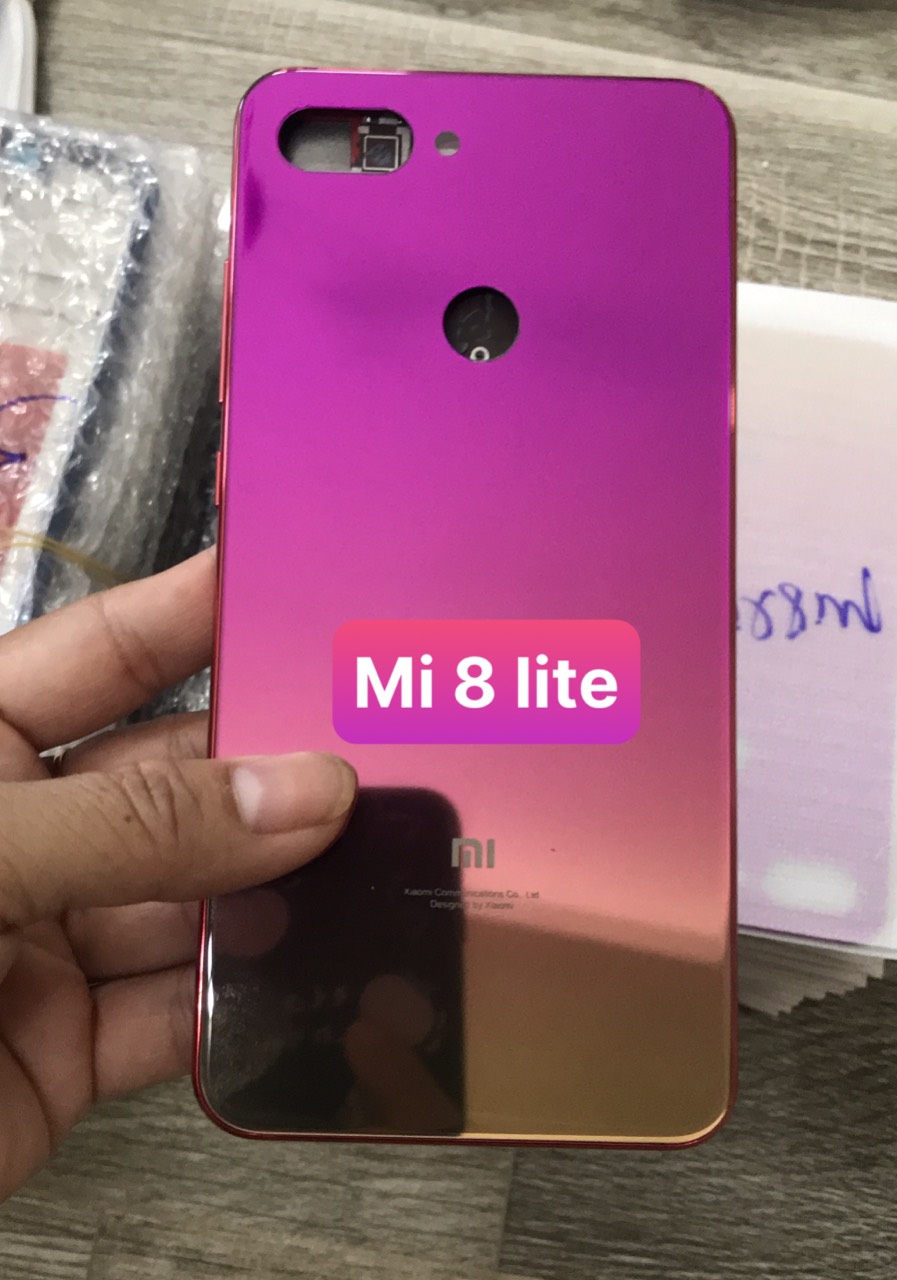 Bộ vỏ xiaomi Mi 8 Lite ( có cụm kính camera,nút bấm)