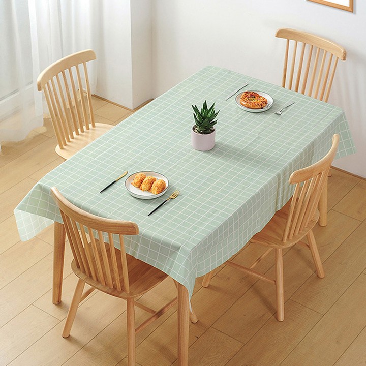 Khăn trải bàn decor PVC không thấm kẻ caro nước lót bàn ăn bàn học cute trang trí chống thấm, có nhiều kích thước siêu tiện lợi