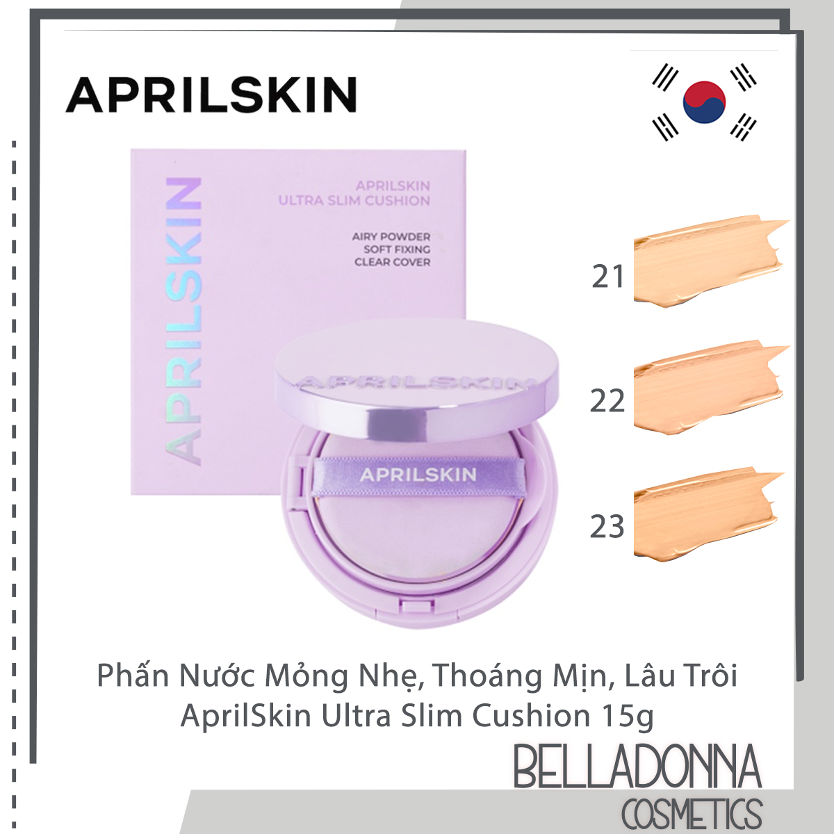 AprilSkin Ultra Slim Cushion SPF 50+ / PA+++ 15g