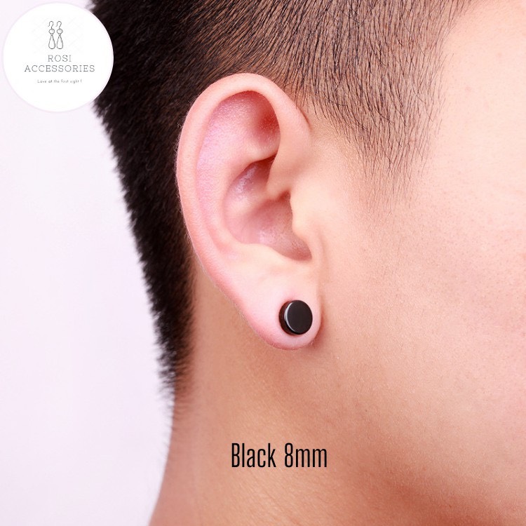 Khuyên tai nam châm tròn idol basic gd, bông tai nam không cần bấm lỗ cực chất beco charm