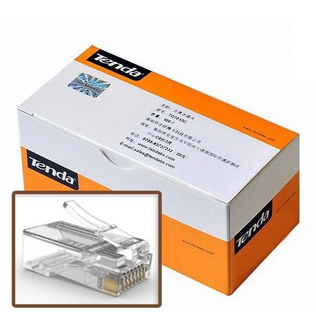 Hộp 100 đầu bấm mạng tenda cat5e rj45