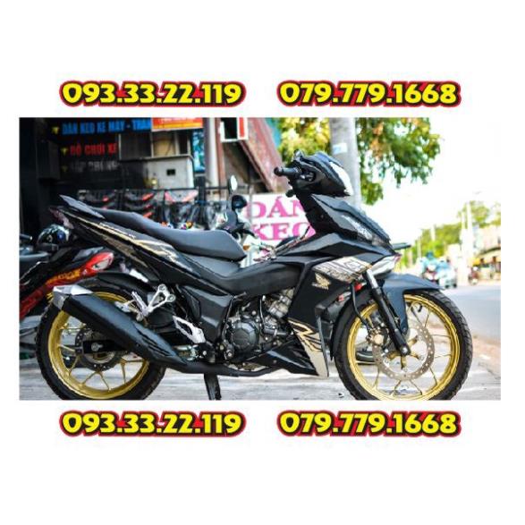 Tem rời winner v1 vàng đồng dán xe đen nhám đẹp