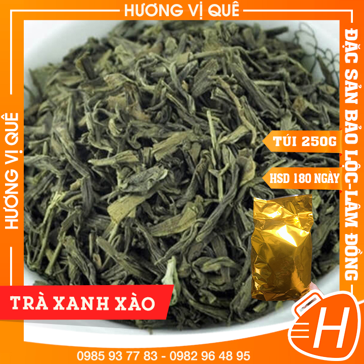 Trà xanh xào bảo lộc - hộp 200g - đặc sản bảo lộc lâm đồng