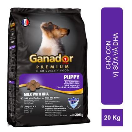 Bao 20kg Thức ăn cho chó Ganador Puppy vị sữa & DHA - Thức ăn hạt cho chó con dưới 1 tuổi - Phụ kiện thú cưng TLC