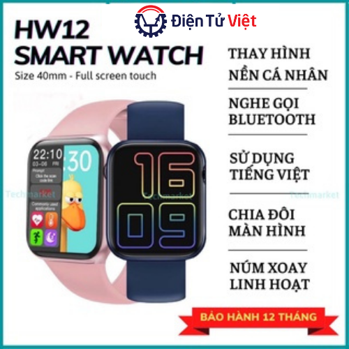 Đồng hồ thông minh HW12 PLUS SERI 6 - Thay Được Hình Nền