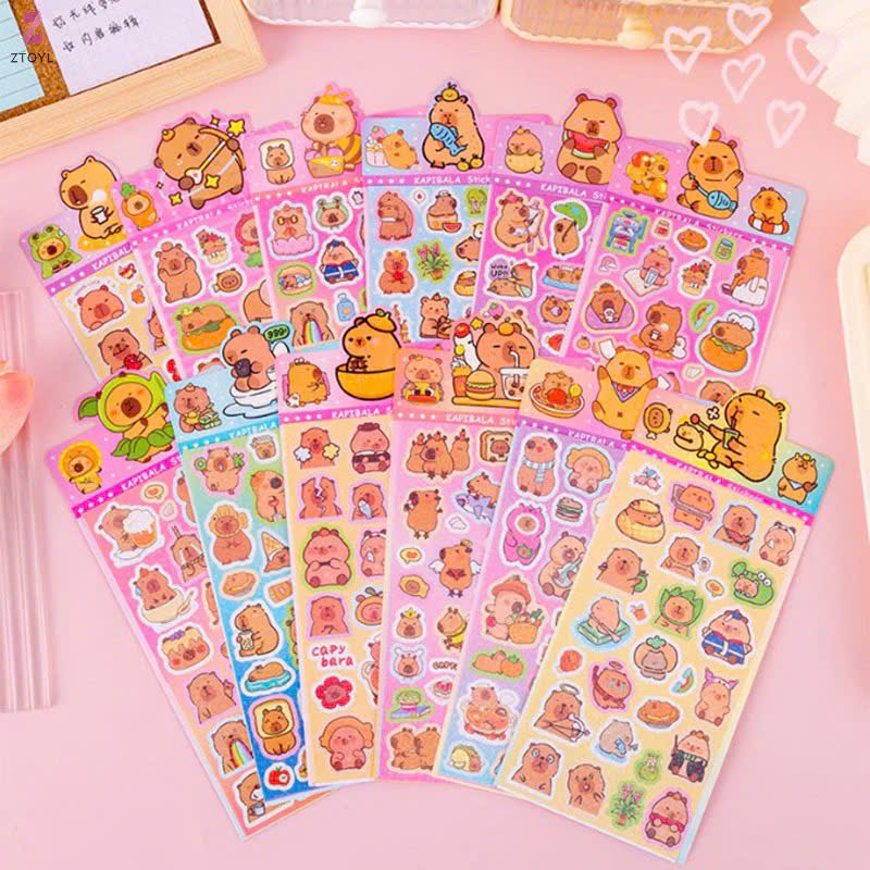 Sticker Capybara, Labubu, Sanrio Nhãn Dán Hoạt Hình