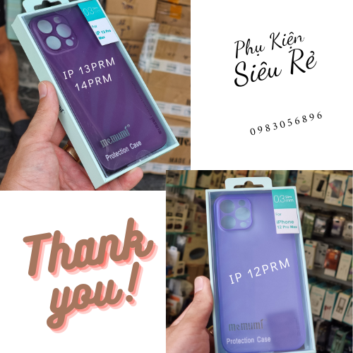 Ốp Memumi siêu mỏng 0.3mm cho Iphone 12 / 12 pro / 12 max / 12 pro max chính hãng