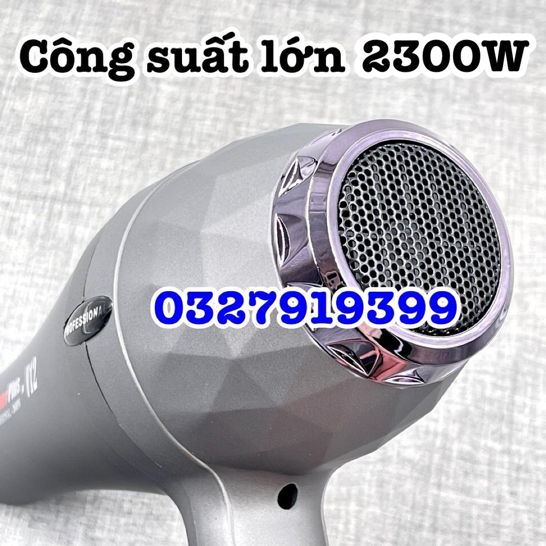 Barber Plus Máy sấy tóc V12 2600W cao cấp 3m3và 2 đầu sấy tạo kiểu cho mái tóc bóng mượt và không bị xoăn rối