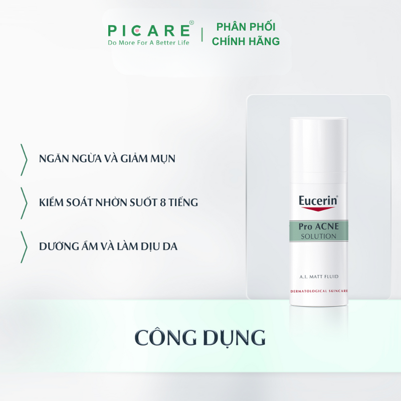 Kem Dưỡng Giảm Mụn Eucerin ProAcne A.I Matt Fluid 50ml