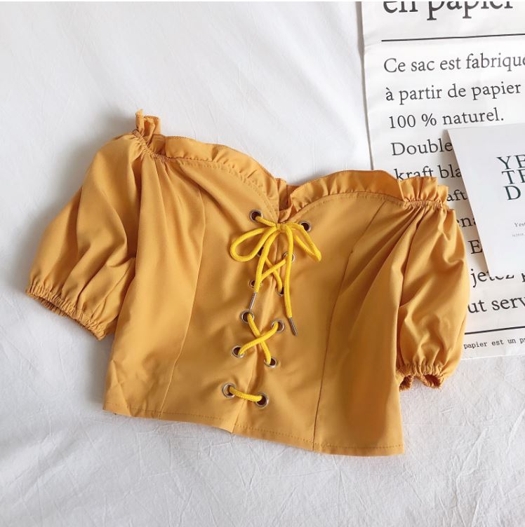 Áo Cro-top nữ đan dây