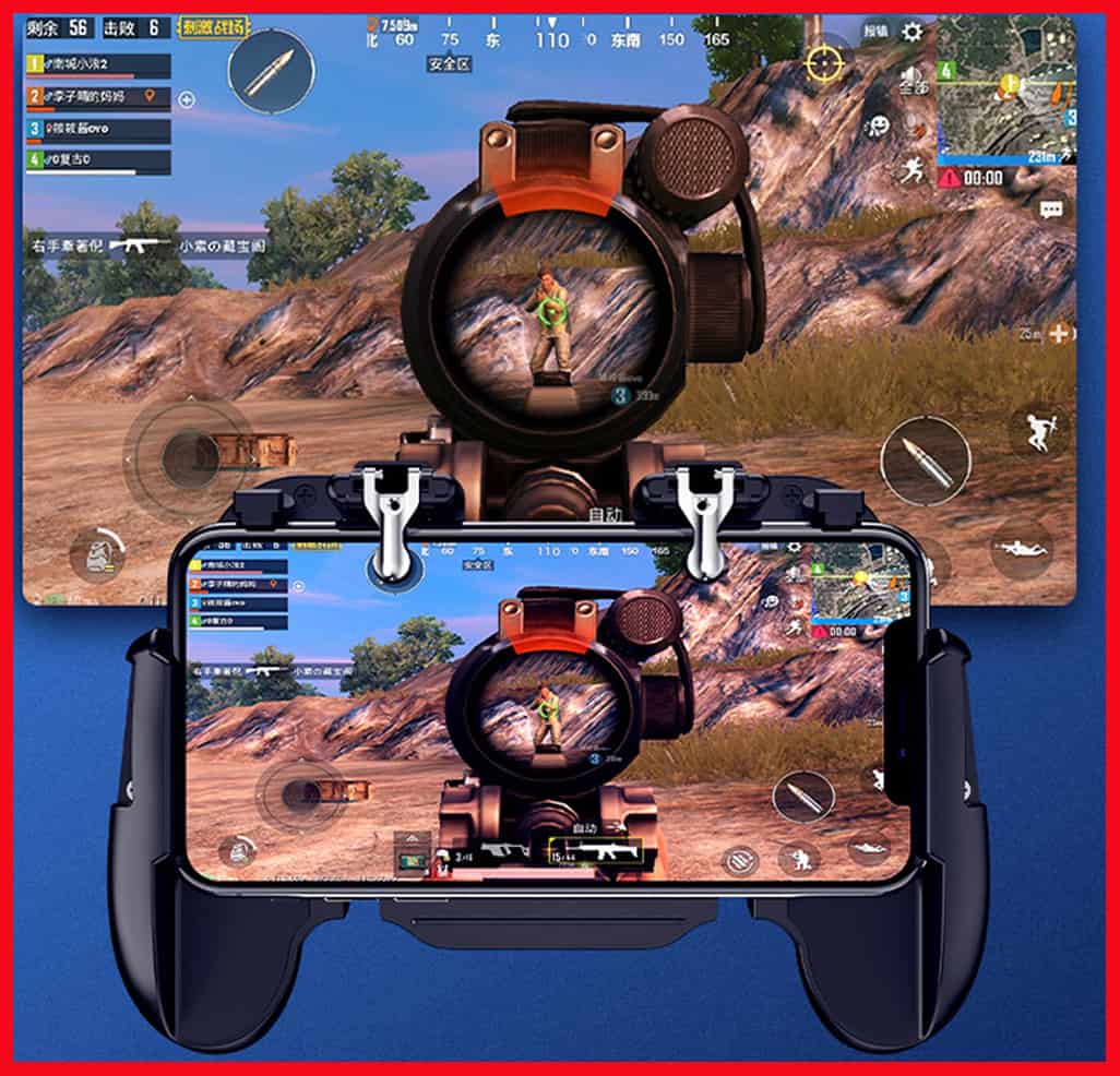[HCM]Tay cầm chơi game H5 tích hợp nút nhấn chơi PUBG ROS Freefire có quạt tản nhiệt (Không có pin).