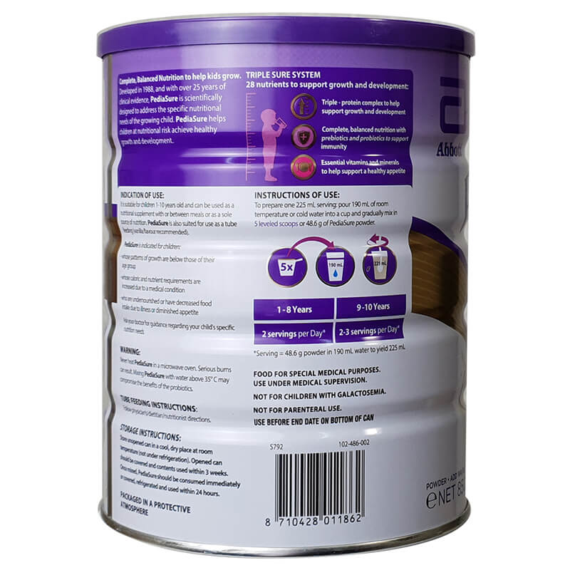 Sữa Pediasure Úc vị dâu 850g